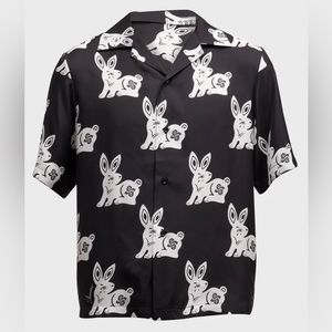 AMIRI Allover Rabbit-Print Bowling Shirt